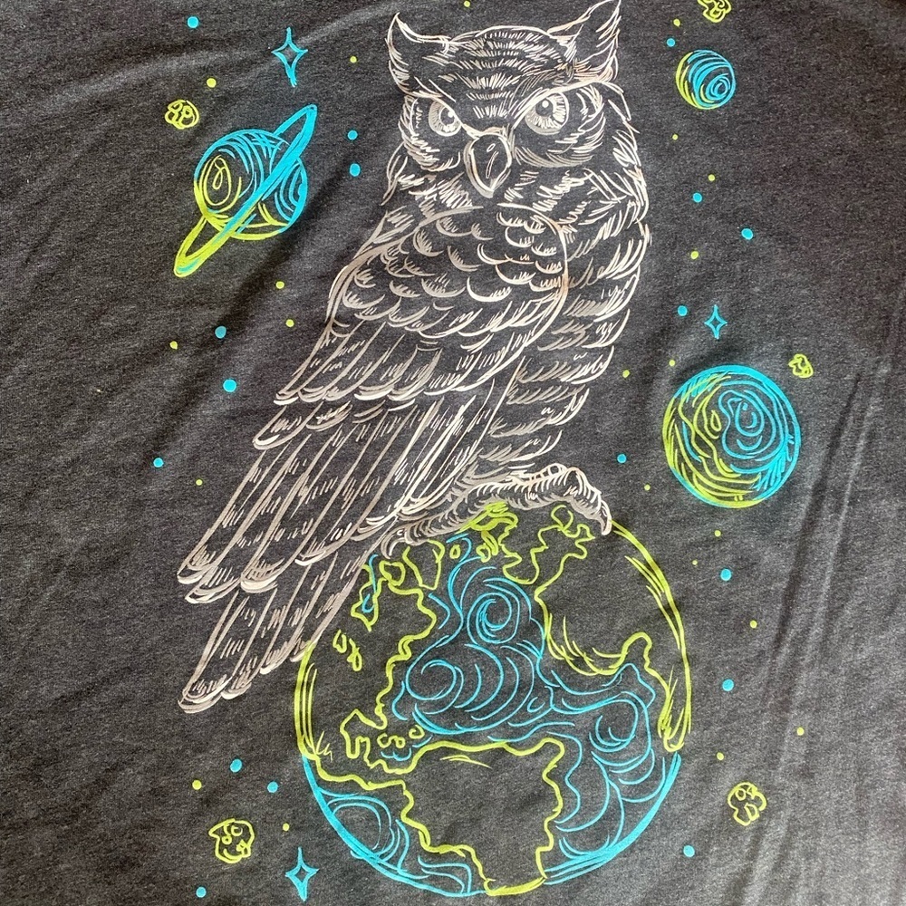 Gray Owl Graphic T-Shirt 4XL Into the Am - Picture 2 of 4